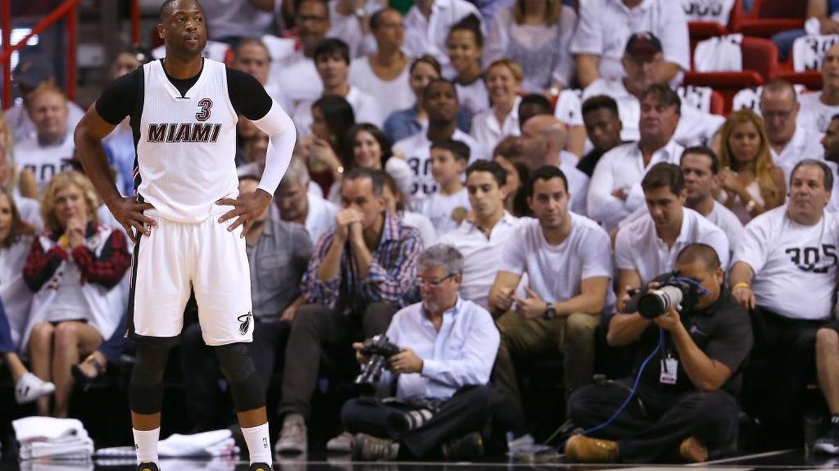 El escolta Dwyane Wade en el Juego 5 del Heat ante los Hornets el 27 de abril en el AmericanAirlines Arena de Miami.