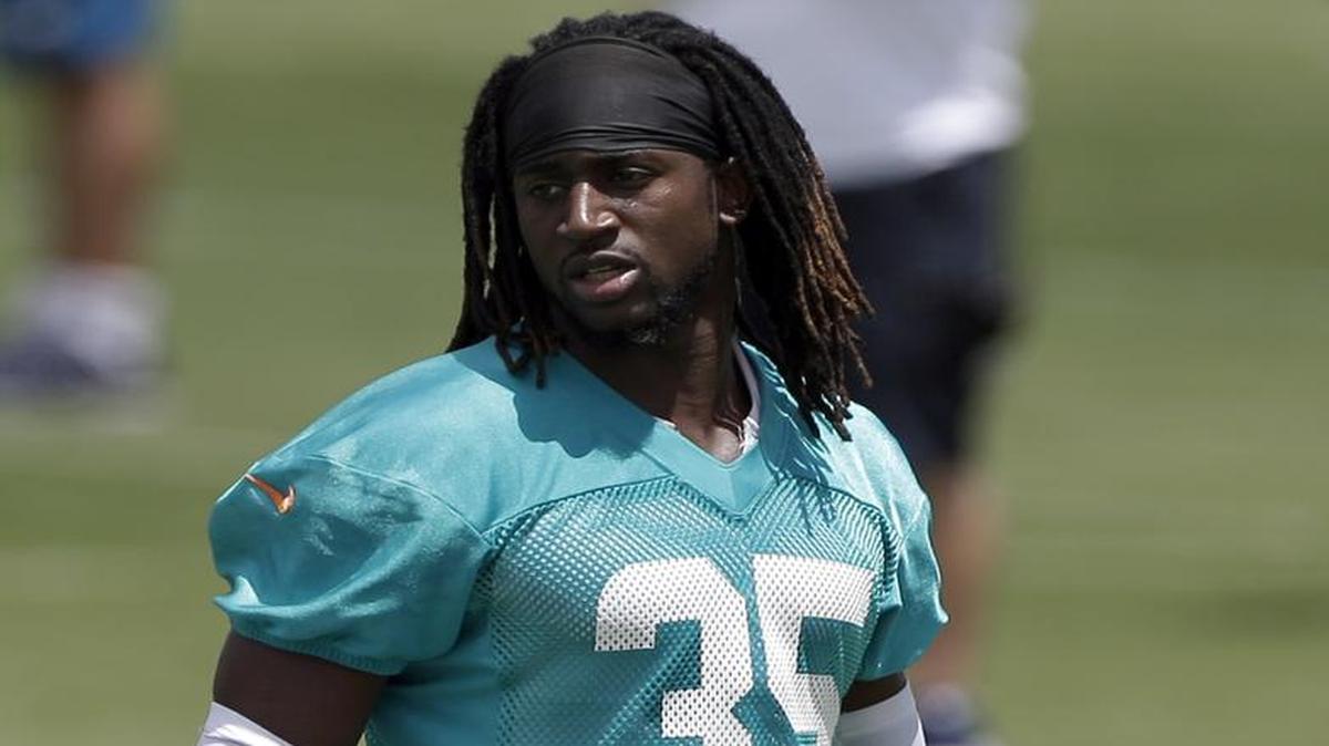 
Walt Aikens (35) en el campamento de entrenamiento de los Dolphins, el 17 de junio del 2015, en Davie, Florida.
