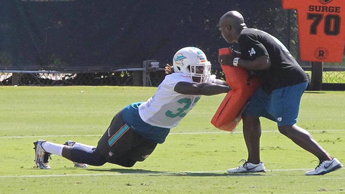 
Jay Ajayi en el minicampamento de novatos de los Dolphins en Davie, Florida, el 8 de mayo del 2015.
