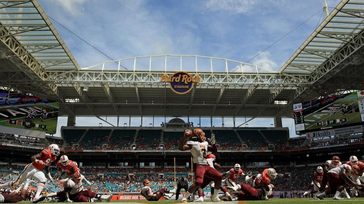 Hard Rock Stadium during a game at the University of Miami, September 2, 2017.