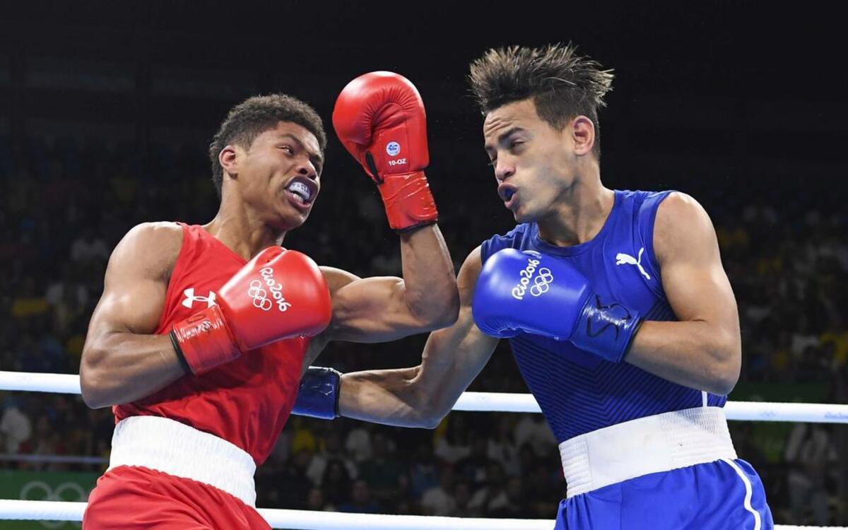 Shakur Stevenson (izq.) cayó en la pelea por la medalla de oro ante el cubano Robeisy Ramírez, el 20 de agosto del 2016 en Río de Janeiro.