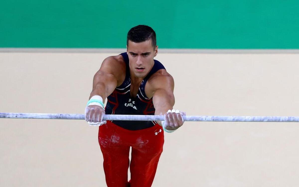 El gimnasta cubanoamericano Danell Leyva entrena con el equipo de Estados Unidos, el 3 de agosto del 2016 en Río de Janeiro, Brasil.