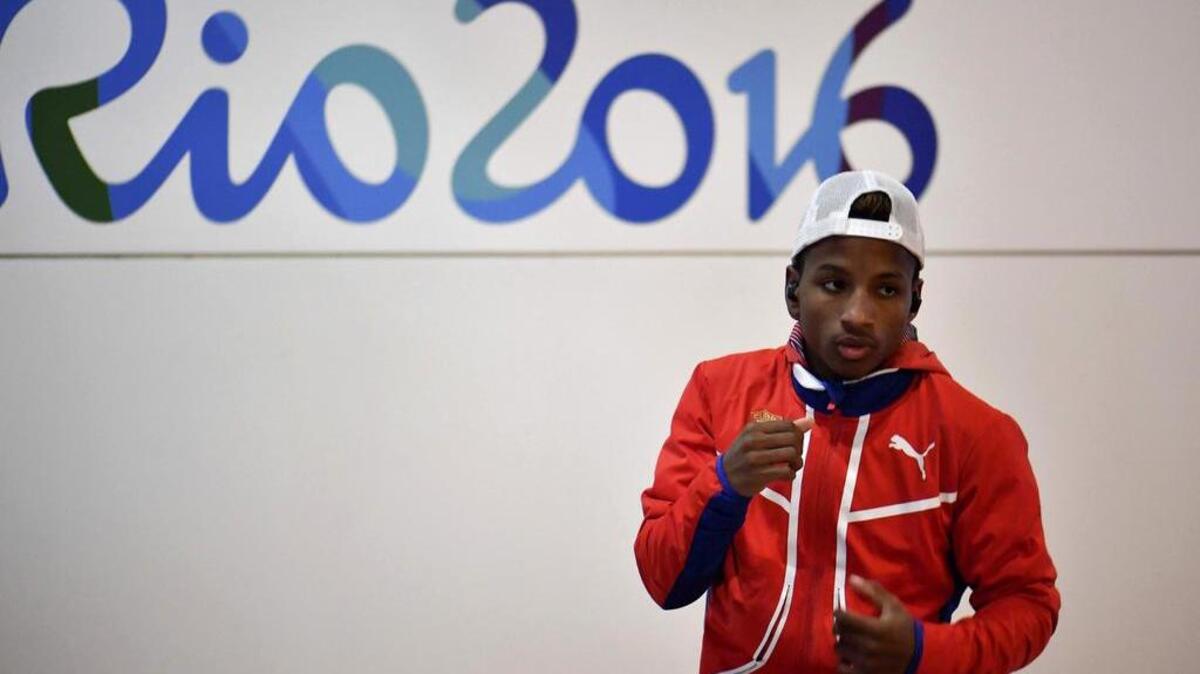 El boxeador cubano Robeisy Ramírez entrena en el complejo deportivo Riocentro el 4 de agosto en Río de Janeiro.
