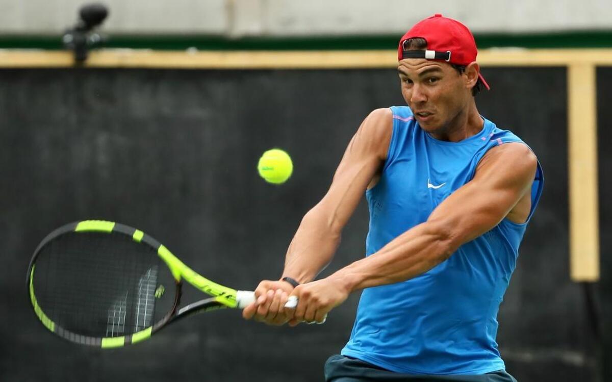 El español Rafael Nadal entrena el miércoles 3 de agosto de 2016 en el Centro de Tenis, en Río de Janeiro, Brasil.
