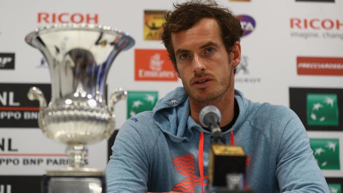 EL BRITÁNICO Andy Murray en conferencia de presna luego de derrotar al serbio Novak Djokovic.