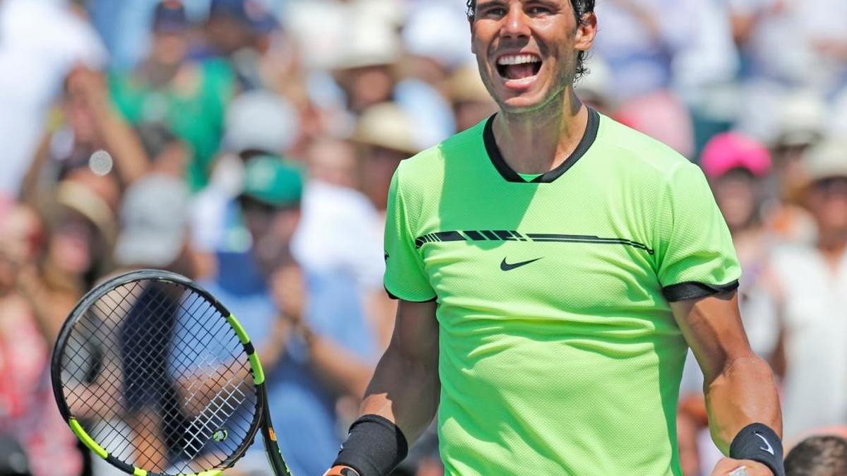 El español Rafael Nadal celebra su victoria ante el italiano Fabio Fognini en semifinales, el viernes.