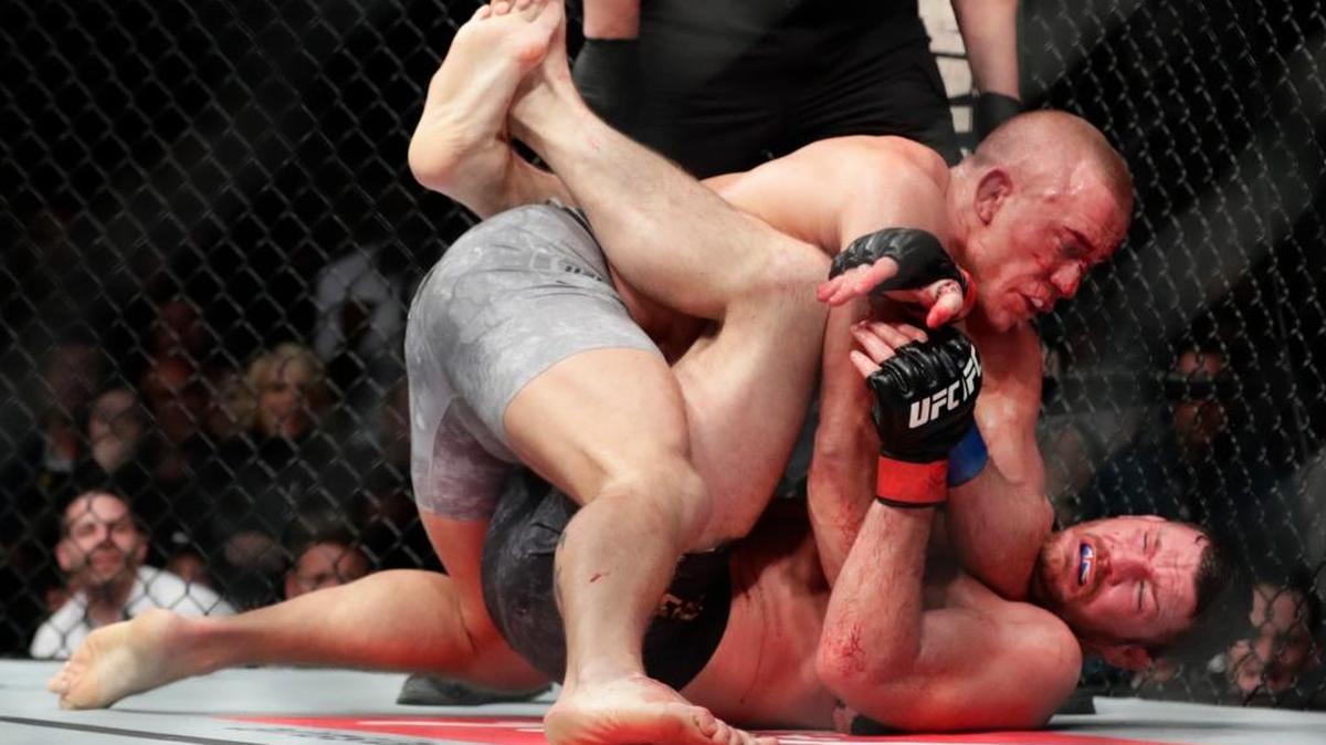 GEORGES ST-PIERRE ataca a Michael Bisping en la UFC 217 que tuvo lugar el 5 de noviembre en Nueva York.
