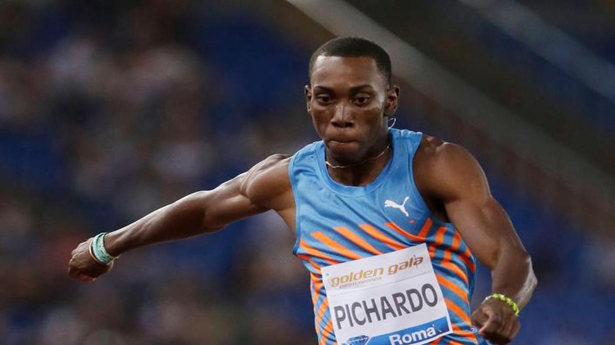 
Pedro Pablo Pichardo venció en el triple salto con 17.96 metros en la reunión de atletismo de Roma, cuarta etapa del circuito de la Liga de Diamante, el jueves 4 de junio del 2015.
