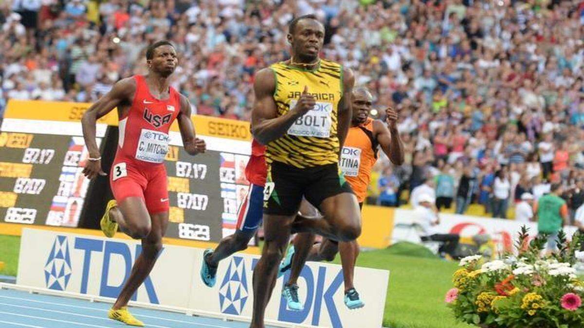 
Usain Bolt (centro) en una foto de archivo en el Mundial de Atletismo el 17 de agosto del 2013. El atleta jamaicano ganó una carrera de 400 metros con un crono de 46.37, el sábado 14 de marzo del 2015 en Kingston.


