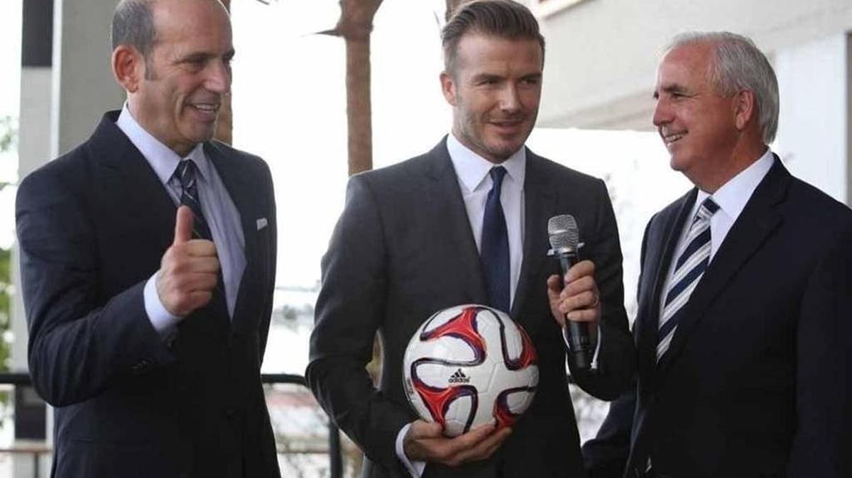 El comisionado de la liga de fútbol estadounidense (MLS) Don Garber, la estrella del fútbol David Beckham y el alcalde de Miami-Dade, Carlos Giménez, anunciaron el proyecto de traer a Miami un equipo de fútbol.