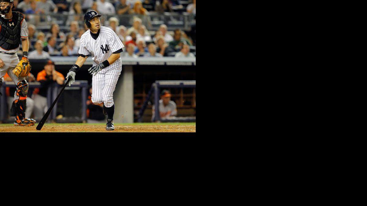 
EL JAPONES Ichiro Suzuki pega un cuadrangular contra los Orioles en el Yankee Stadium el 31 de julio del 2012.


