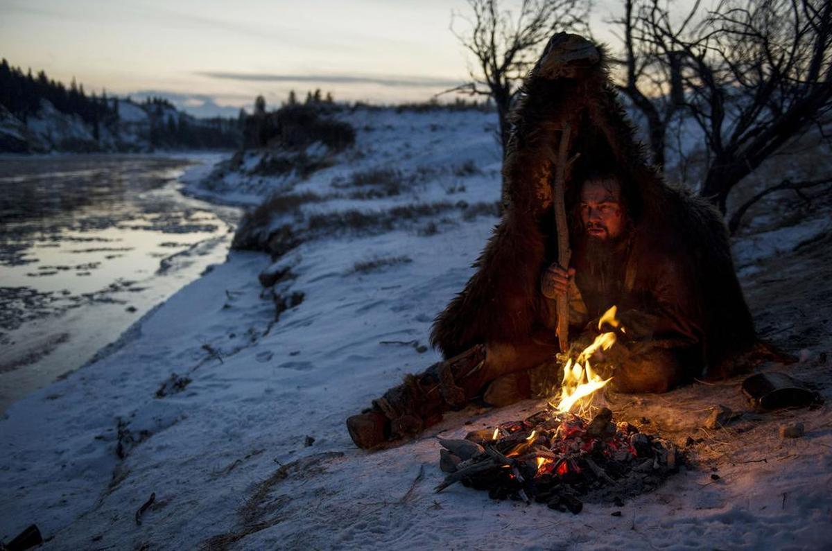 Foto de una escena de la película, "The Revenant", dirigida por Alejandro González Iñárritu.