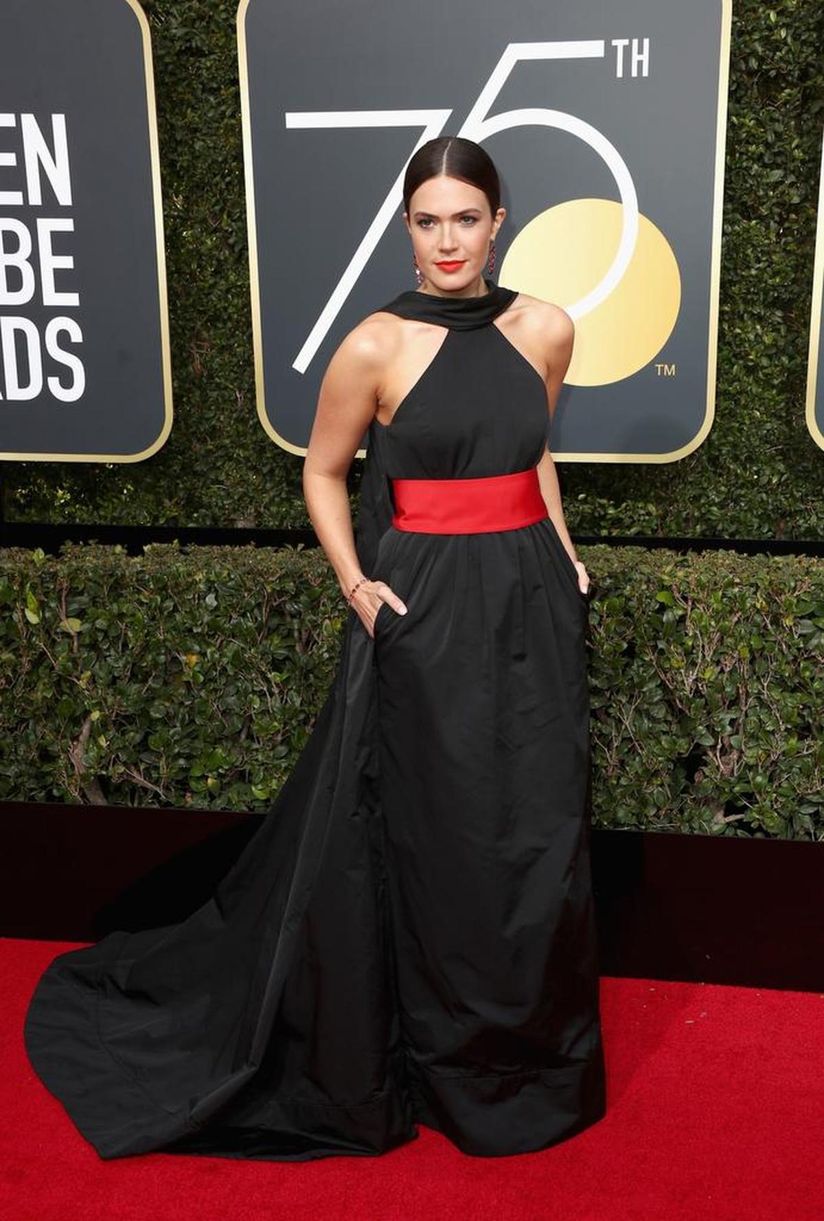 Mandy Moore llega a la 75º ceremonia de los premios Globos de Oro en el Beverly Hilton Hotel el domingo 7 de enero de 2018 en Beverly Hills, California.
