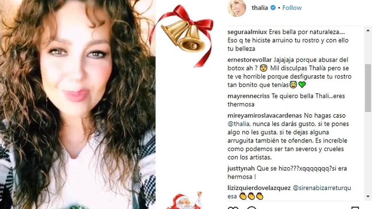 Así luce Thalía en el último video que publicó en su cuenta de Instagram el 24 de diciembre pasado.