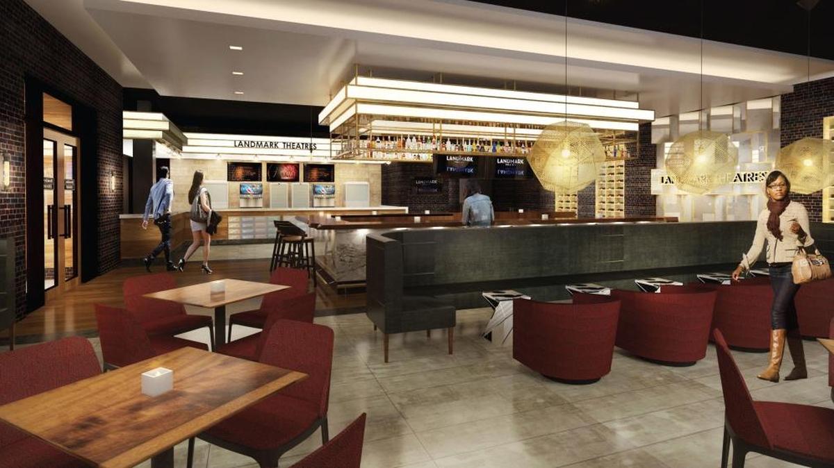Area del lobby del cine en Merrik Park. (Boceto).