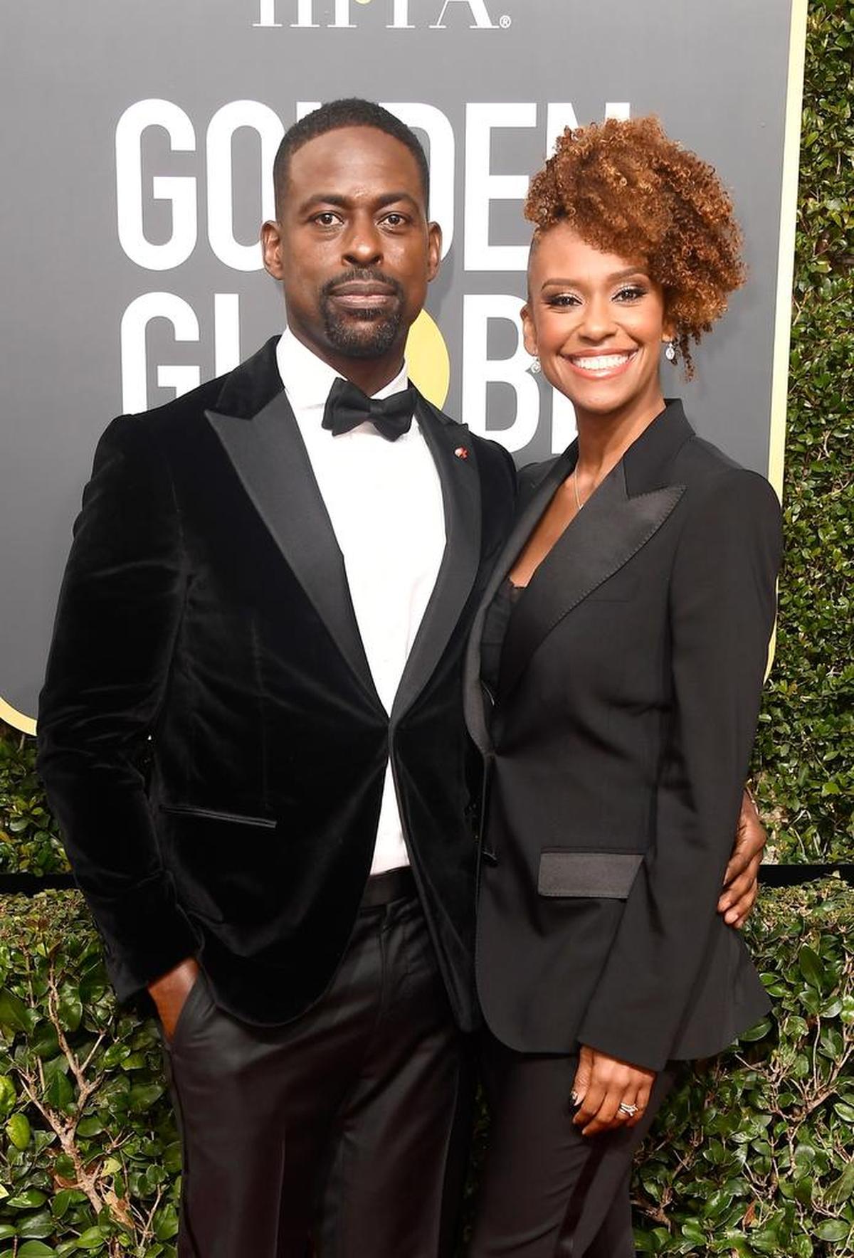 Sterling K. Brown y Ryan Michelle Bathe llegan a la 75º ceremonia de los premios Globos de Oro en el Beverly Hilton Hotel el domingo 7 de enero de 2018 en Beverly Hills, California.