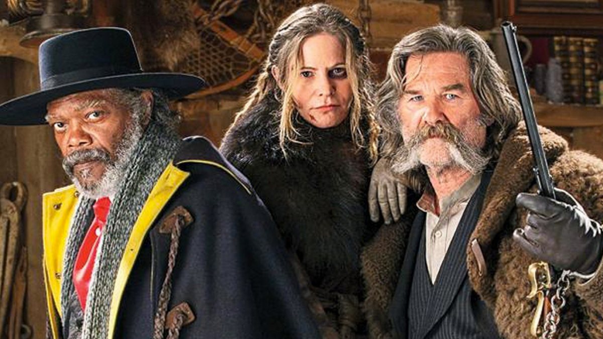 Samuel L. Jackson (izq.), Jennifer Jason Leigh y Kurt Rusell (der.), en ‘The Hateful Eight’.