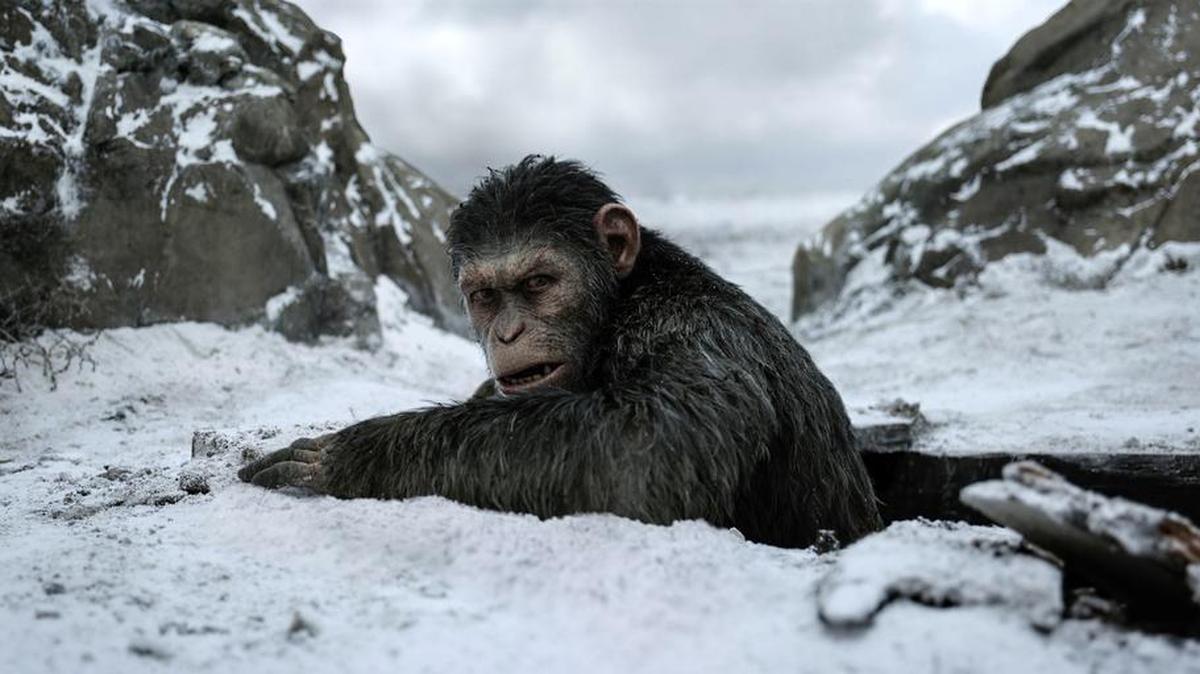 Una escena de la película “War for the Planet of the Apes”.