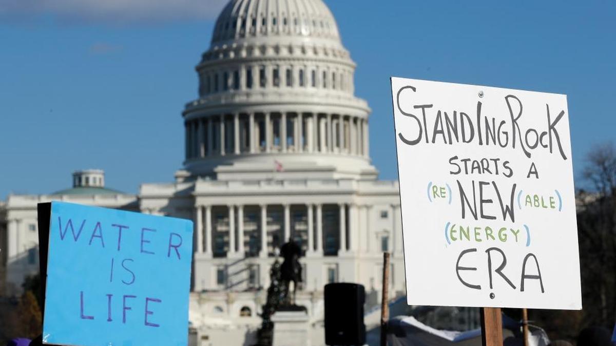 Manifestantes se congregaron en frente al Capitolio en Washington, el 10 de diciembre.