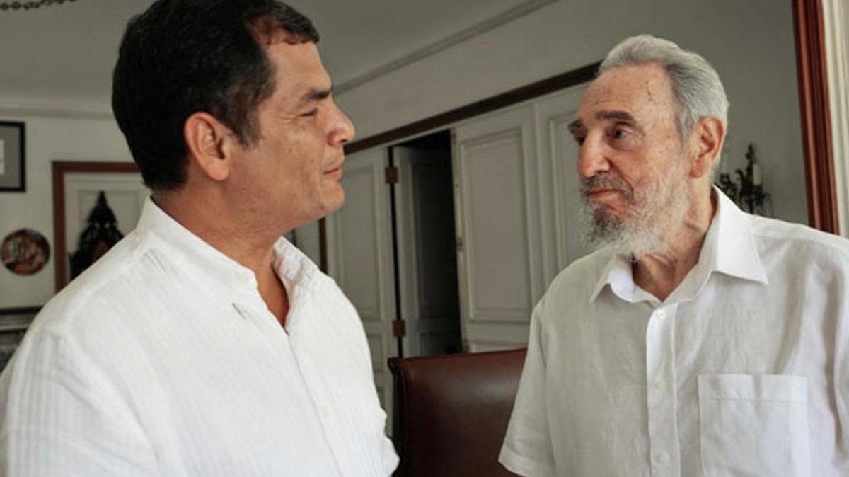 El presidente de Ecuador, Rafael Correa, con Fidel Castro en agosto del 2009.