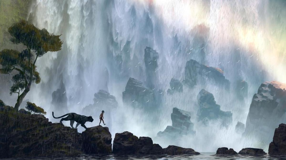 Bagheera (voz de Ben Kingsley) y Mowgli (voz de Neel Sethi) en ‘The Jungle Book’.