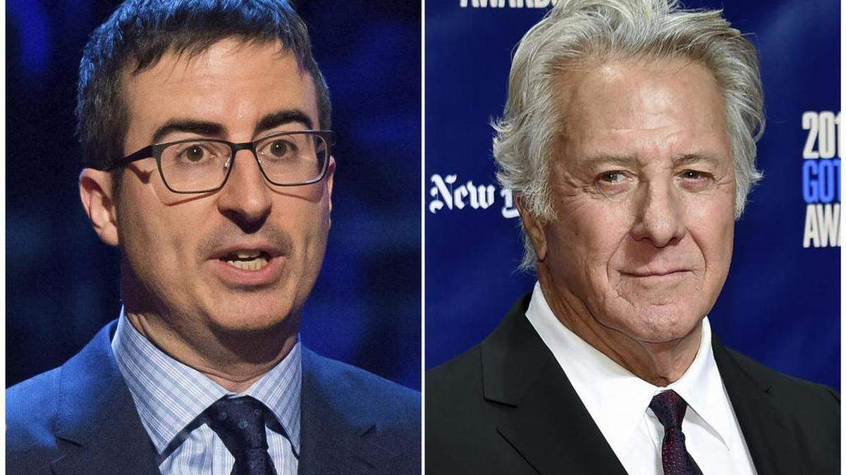 El actor Dustin Hoffman junto al presentador de televisión John Oliver.