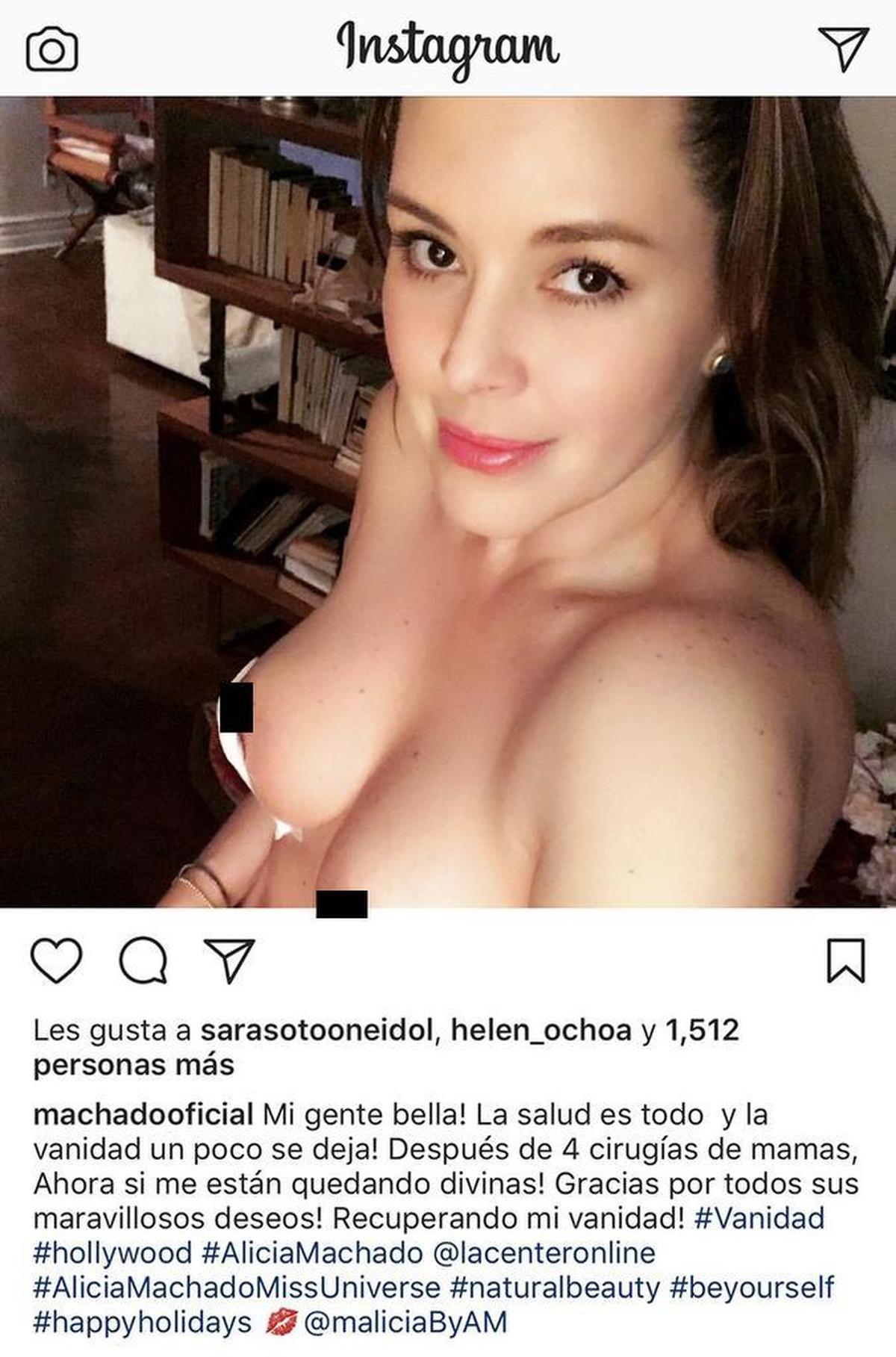 Alicia Machado publicó y eliminó esta foto de su cuenta en Instagram el martes 21 de noviembre del 2017.
