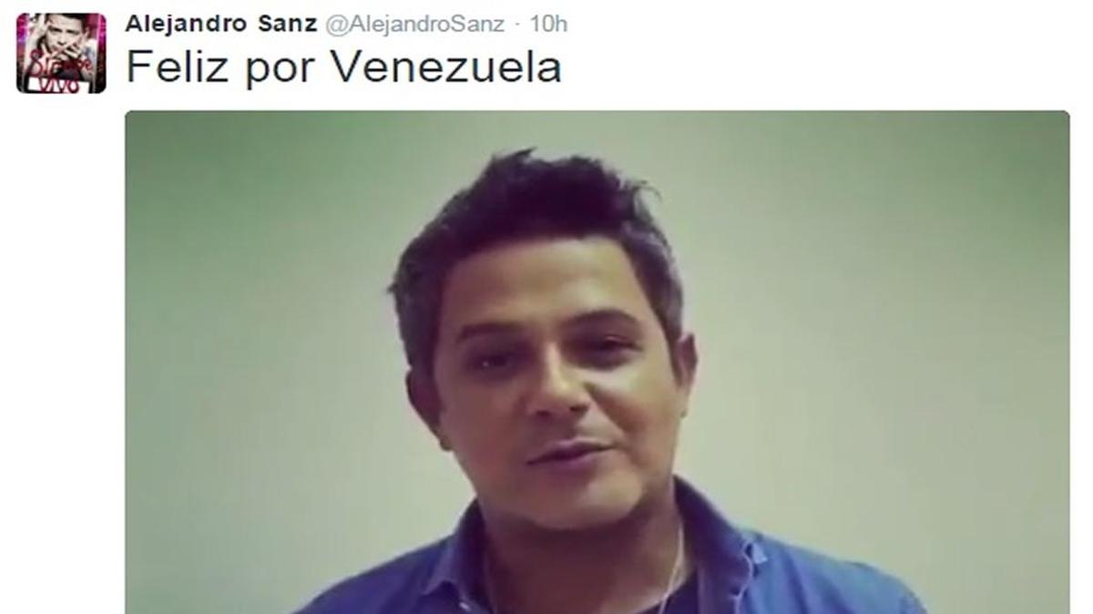 El cantante español Alejandro Sanz mostró su alegría por el resultado de las elecciones en Venezuela con un video publicado en las redes sociales