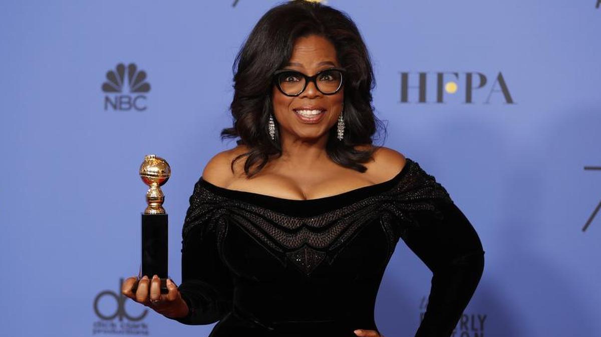 Oprah Winfrey entre bastidores en los 75º Globos de Oro anuales en el Beverly Hilton Hotel en Beverly Hills, California, el domingo 7 de enero de 2018.