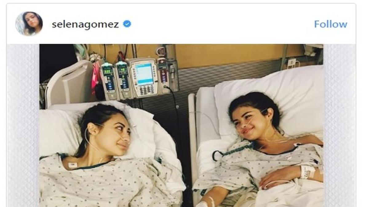 Selena Gómez publicó una foto en Instagram en donde aparece con su amiga, Francia Raisa, quien le donó un riñón.