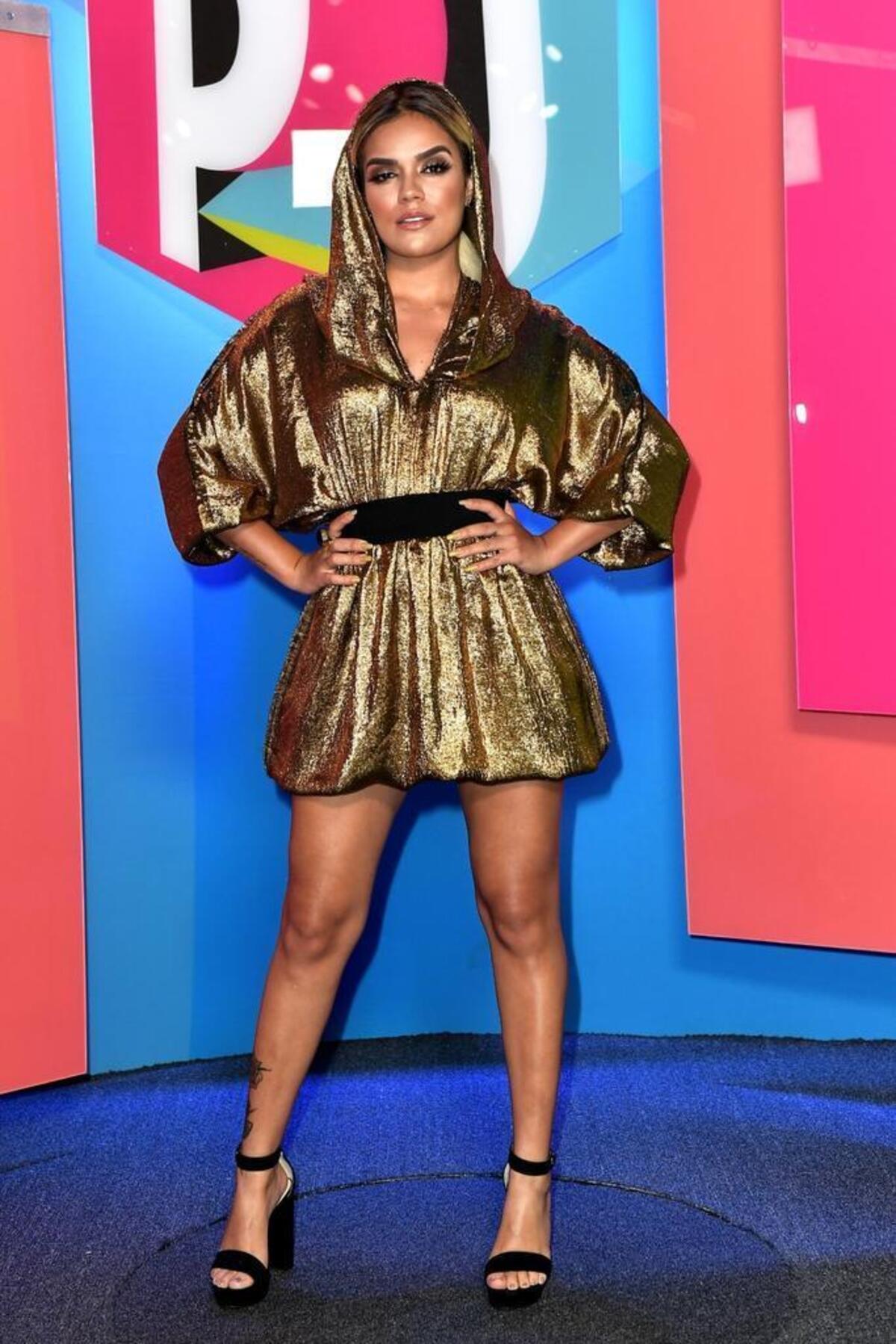 La cantante colombiana Karol G en la alfombra roja de Premios Juventud.