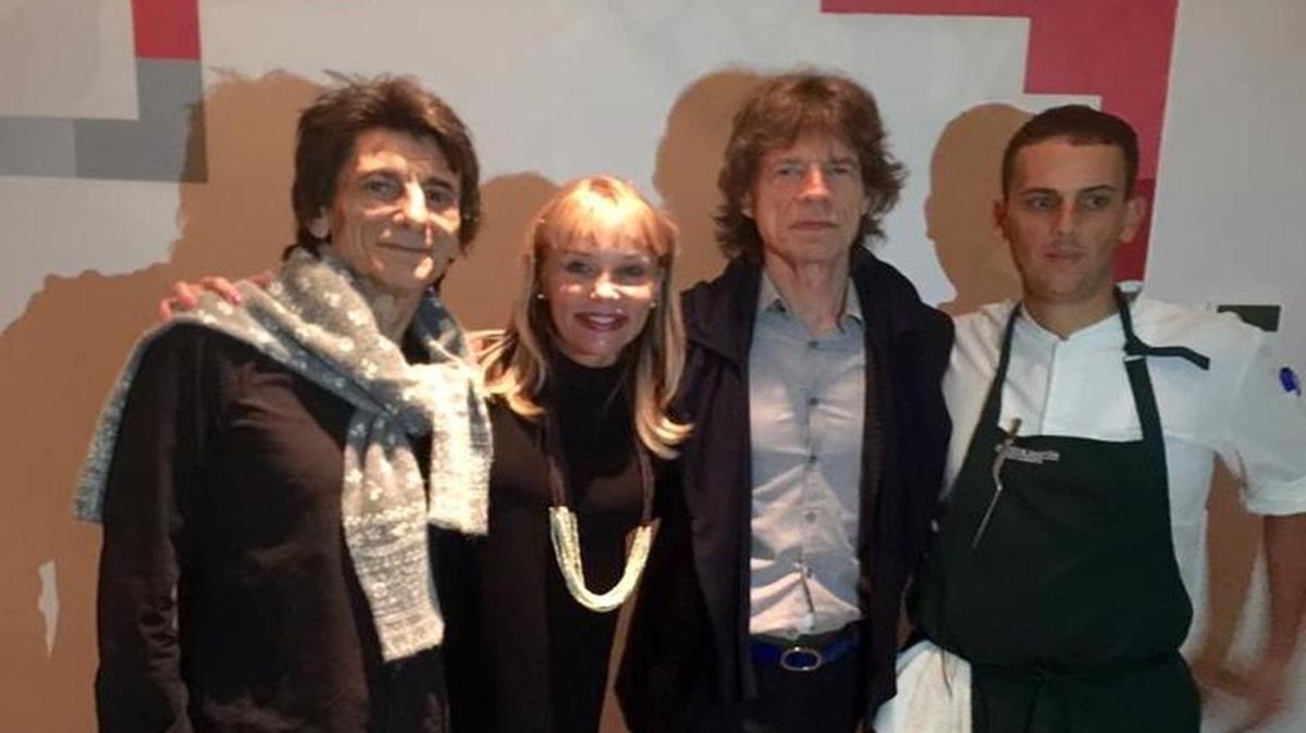 Integrantes de los Rolling Stones en el restaurante de Gaston Acurio.