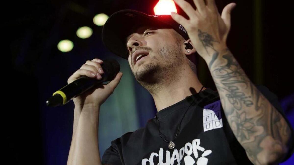 El cantante colombiano Maluma en un concierto a beneficio de las víctimas del terremoto en Ecuador, en Miami, en mayo del 2016.