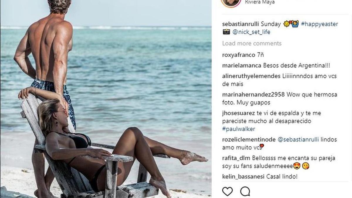 Sebastián Rulli y Angelique Boyer posan en una fotografía durante sus vacaciones.