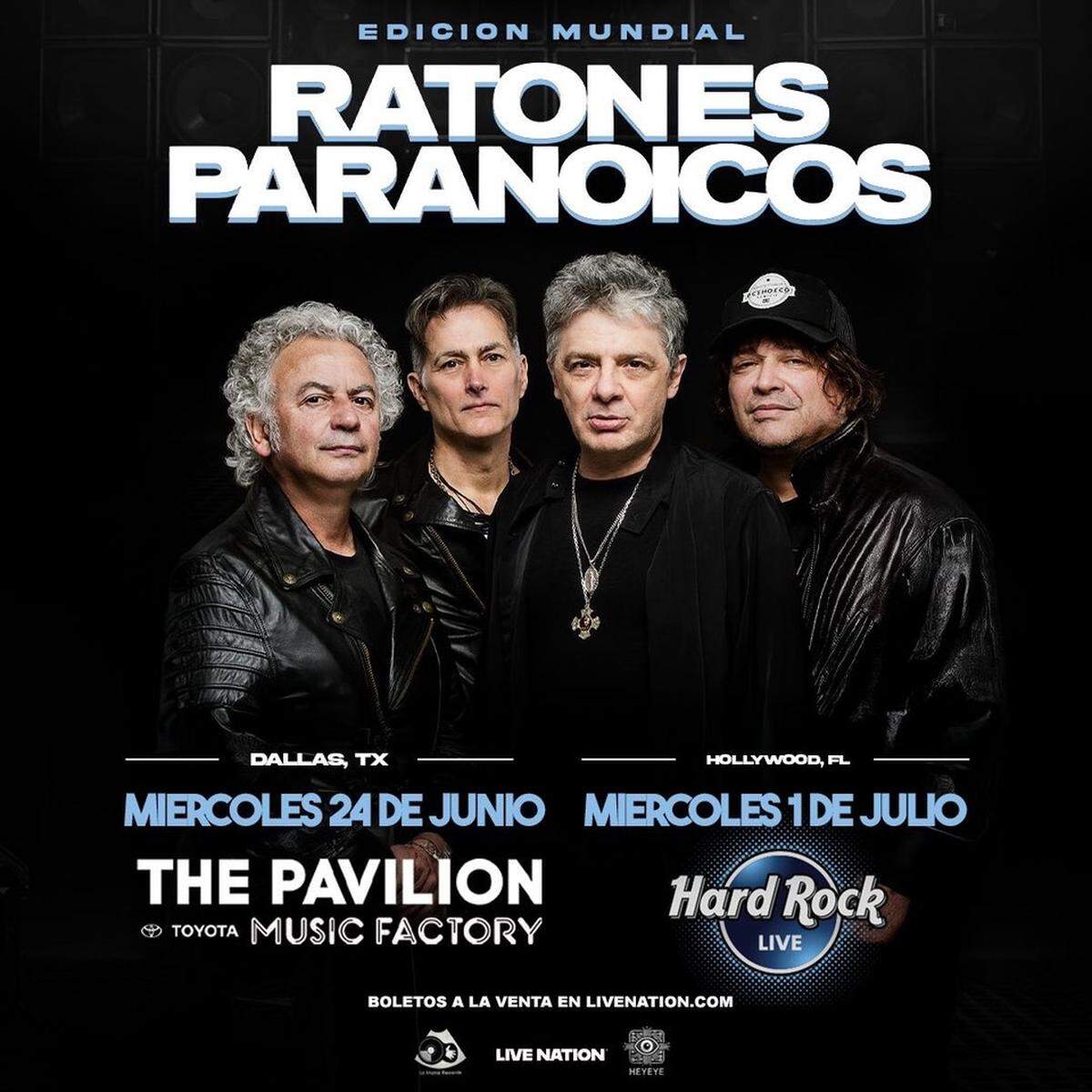 Concierto de Ratones Paranoicos en el Hard Rock Live el 1.º de julio de 2026.