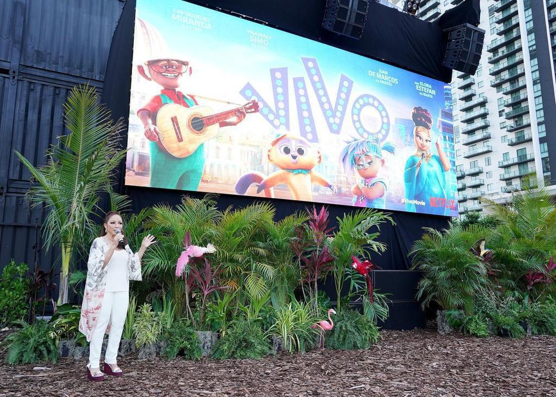 Gloria Estefan attends ‘The Vivo Experience’ pop-up theme park at the Nite Owl Drive-In in downtown Miami.