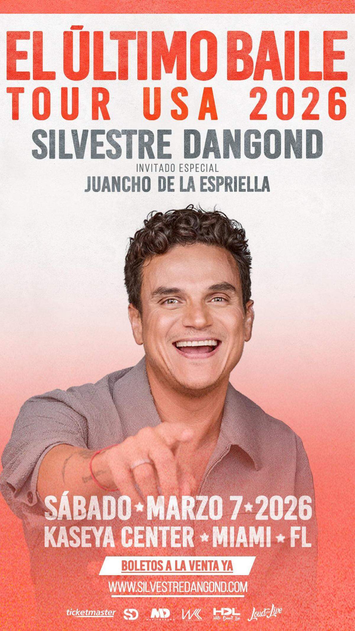 Silvestre Dangond llega al Kaseya Center este 7 de marzo.
