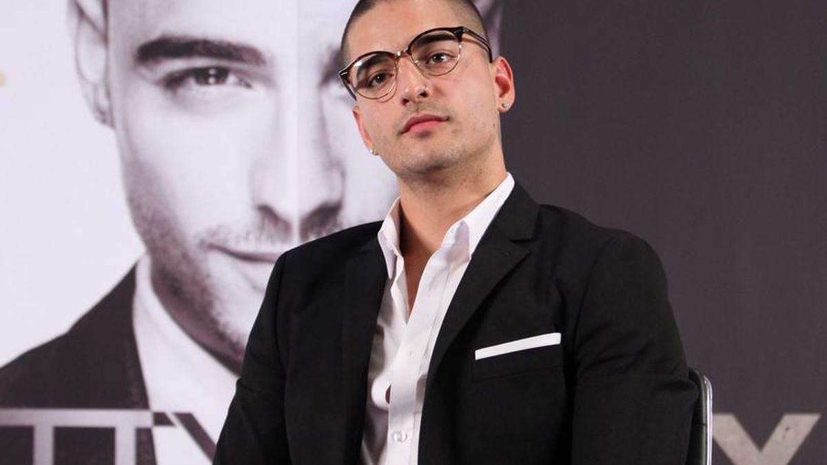 Fotografía del 14 de abril de 2016 del cantante colombiano Maluma posando durante una rueda de prensa en Ciudad de México.