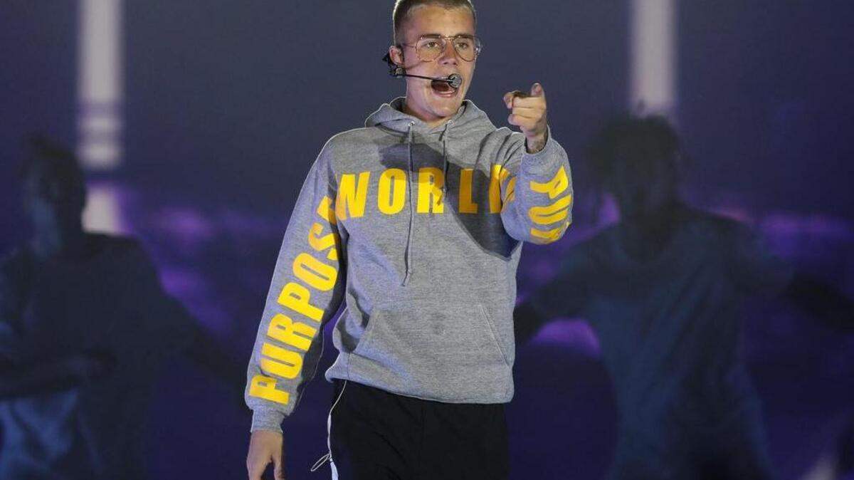 El cantante canadiense Justin Bieber se presenta en concierto el miércoles 23 de marzo de 2017, en el Estadio Nacional de Santiago (Chile).