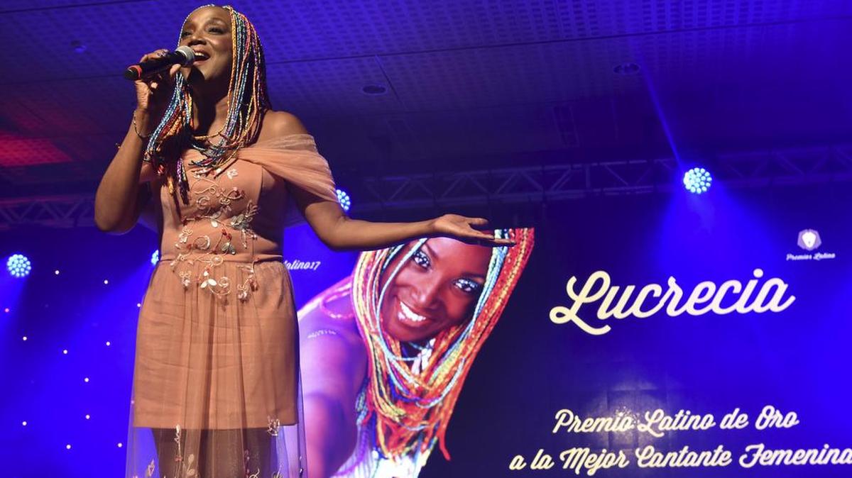 La cantante y actriz cubana Lucrecia, durante la gala de la segunda edición de los Premios Latino de Oro que se han celebrado en la localidad malacitana de Marbella.
