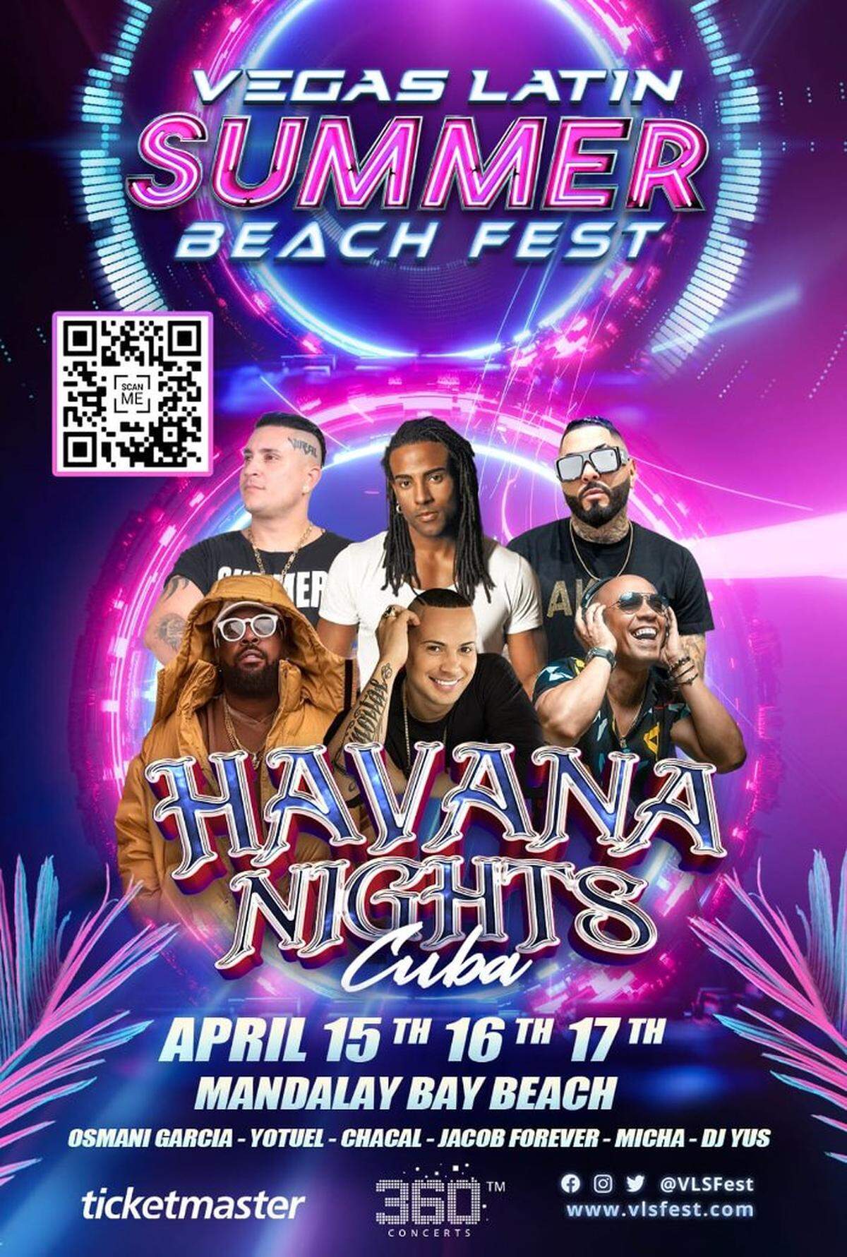 El Chacal, El Micha, Jacob Forever, Osmani Garcia y Yotuel se presentarán en “Noche de Havana” del 15 al 17 de abril en el Mandalay Bay de Las Vegas.