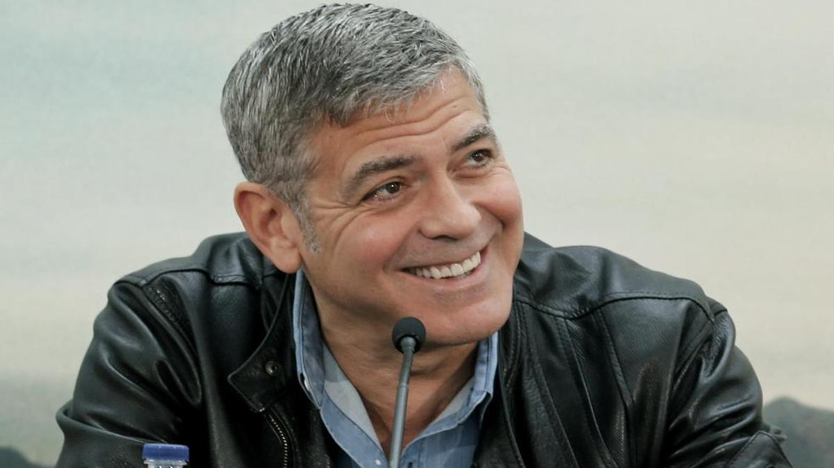 
 El actor George Clooney, durante la rueda de prensa que ha ofrecido hoy antes de la presentación de su última película, "Tomorrowland", que tuvo lugar hoy en la Ciudad de las Artes y las Ciencias de Valencia, donde se rodó parte de la misma.
