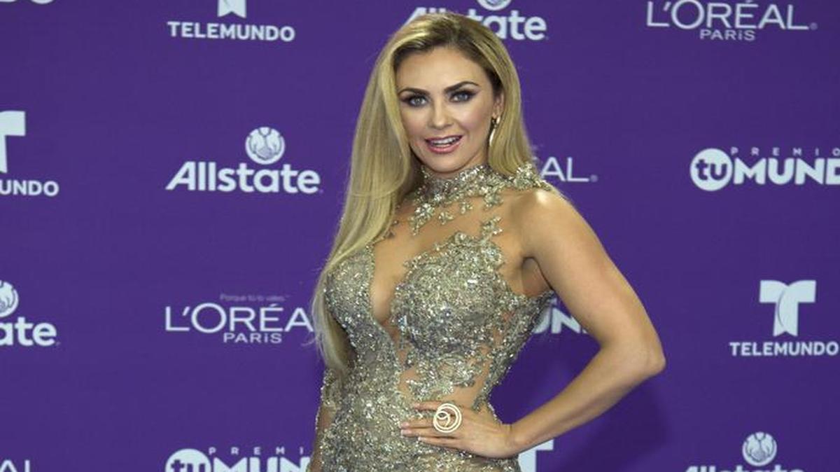 Araceli Arámbula posa a su llegada a la alfombra azul de los Premios Tu Mundo el jueves 24 de agosto de 2017, en Miami.