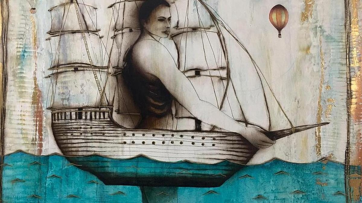‘Navegante’, de Humberto Castro, acrílico y óleo sobre lienzo, 2017.