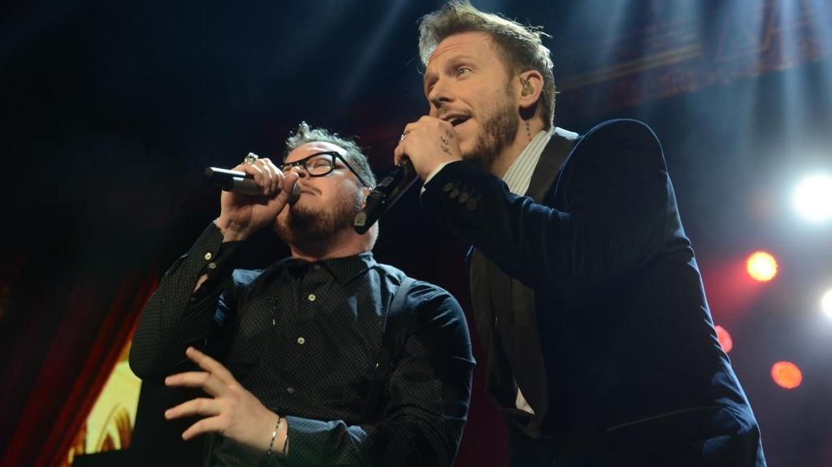 Sin Bandera, el popular dúo de música pop conformado por el mexicano Leonel García y el argentino Noel Schajris.