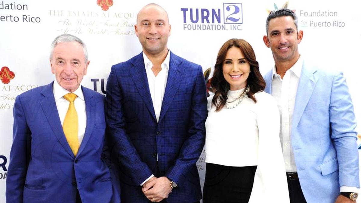 Jules Trum, Derek Jeter, Laura y Jorge Posada.