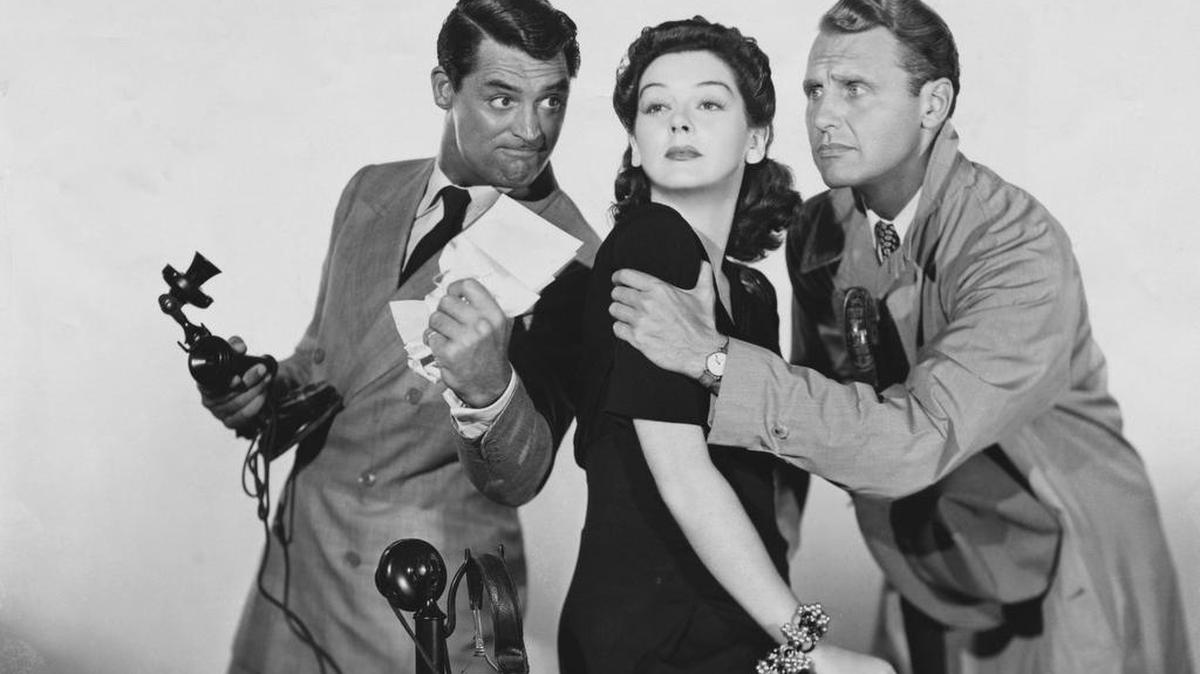 Cary Grant, Rosalind Russell y Ralph Bellamy en ‘His Girl Friday’ (1940).