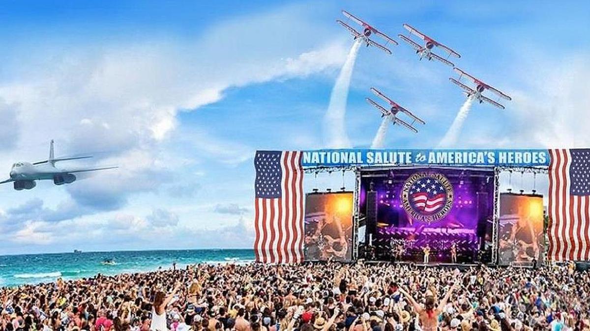 El “Miami Beach Air & Sea Show and Music Explosion” marca el inicio del “National Salute to America’s Heroes / Saludo Nacional a los Héroes de EEUU”, un espectáculo en la playa en el que están representadas todas las ramas militares.