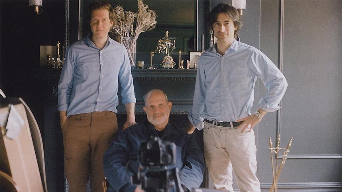 Brian de Palma (centro) junto a los directores Noah Baumbach y Jake Paltrow.