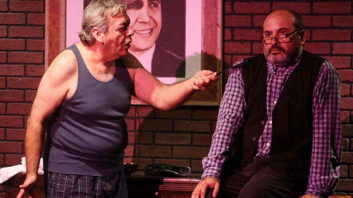 Gualberto González y Osvaldo Strongoli (der.) interpretan a Tuco y Sebastían en ‘El acompañamineto’.